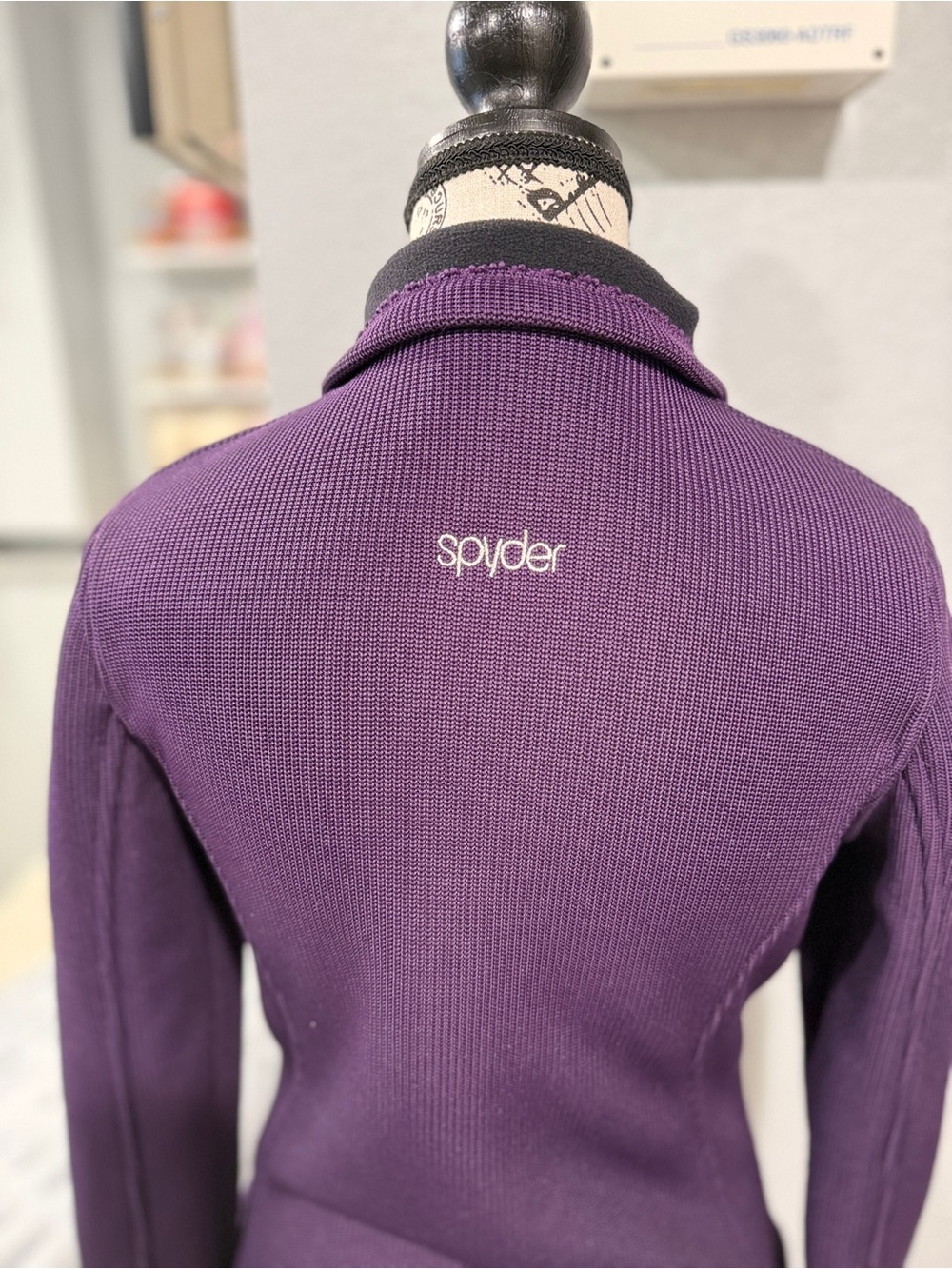 Spyder Jacket Women’s Small Purple Full Zip Fleece Knit Ski Outdoor Layer - Picture 9 of 10